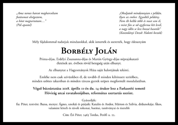 borbely jolan gyaszjelentes